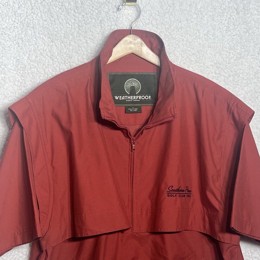 Southern Pines Golf Club NC, Red Weatherproof Garment Men's L Golf Rain Jacket - Picture 4 of 13